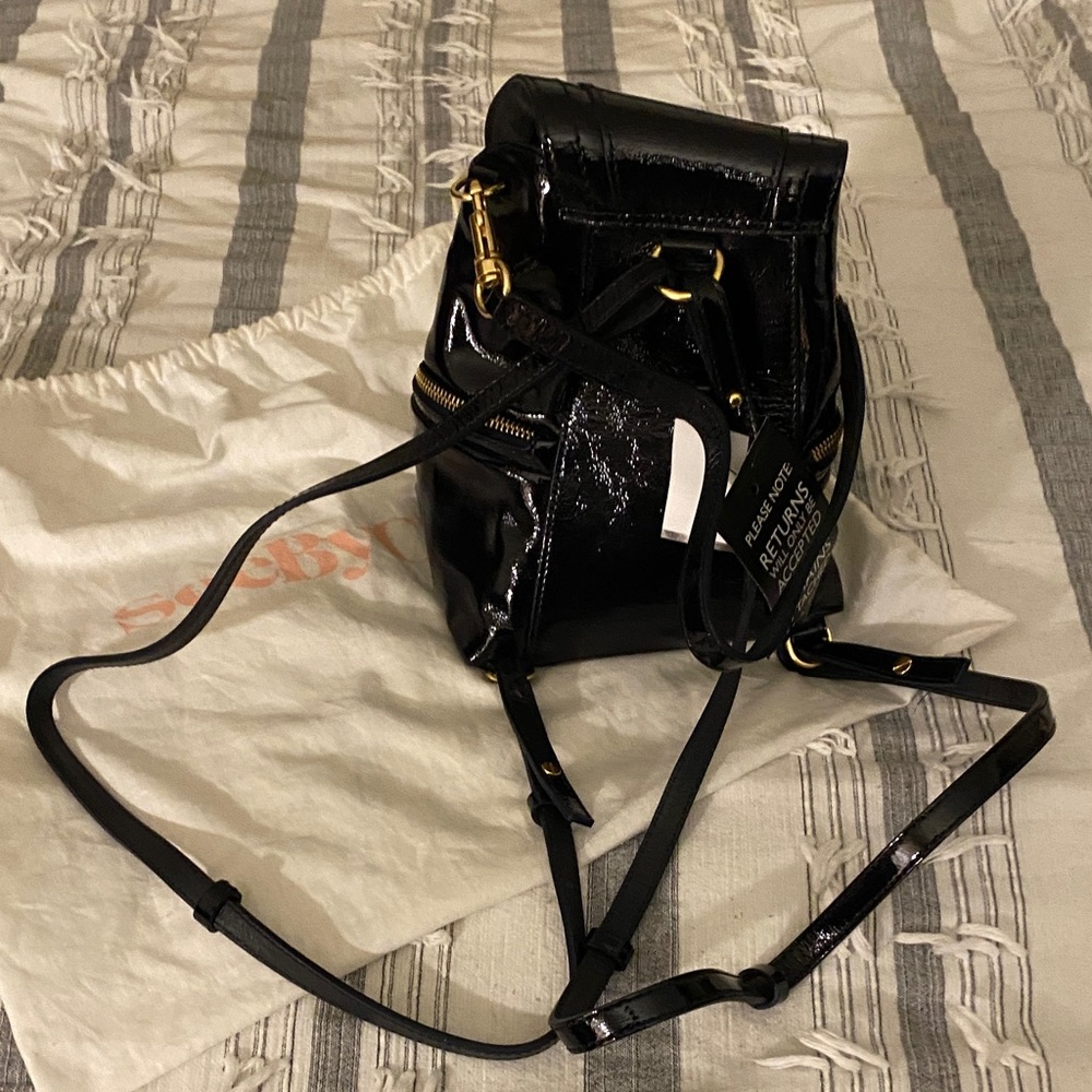 See By Chloe Black mini Backpack with Gold Details